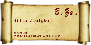 Billa Zselyke névjegykártya